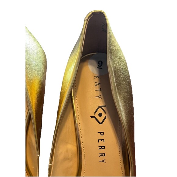 Katy Perry The Suzzie Gold Vegan Leather High Heel Chain Link Pump Womens Size 9 - Picture 4 of 6